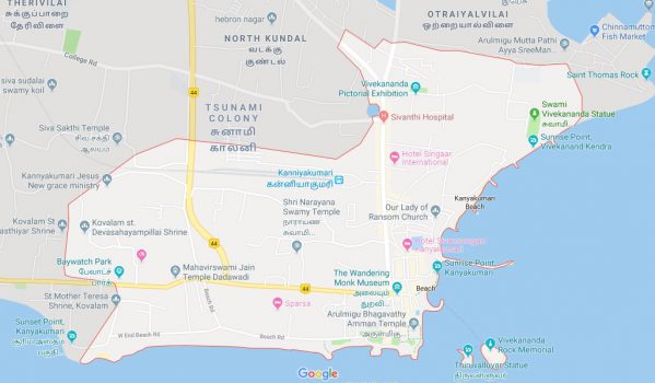 10 MUST See Places in Kanyakumari 2 Map-of-Kanyakumari
