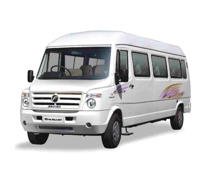 Front picture of Tempo Traveller