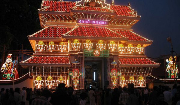 paramekkavu-temple-lighted-gopuram