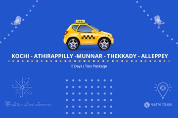 Featured Image -Kochi Athirapilly Munnar Thekkady Alleppey Taxi Package (5 days) - P#0005