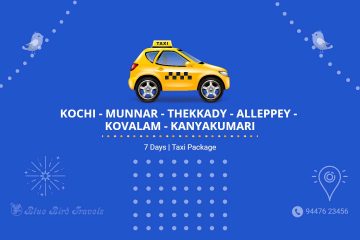 Kochi Munnar Thekkady Alleppey Kovalam Kanyakumari Taxi Package (7 days) - P#0003