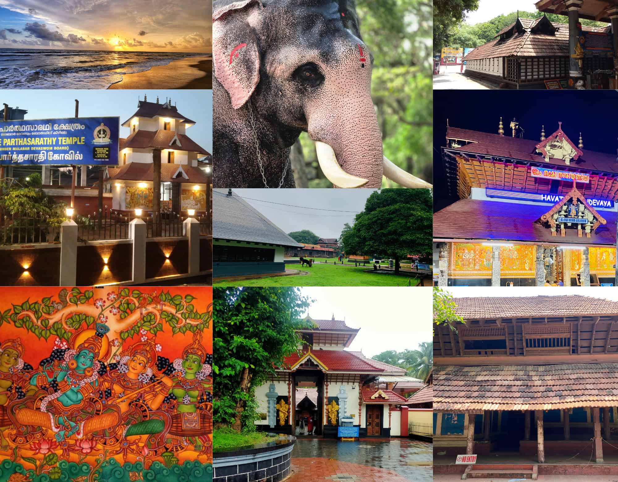 Complete Kochi to Guruvayur Travel Guide – Routes, Timings & Tips 6 Kerala temples, culture, elephant, murals, and beach scenery.